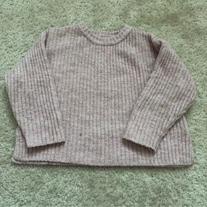 Zara Girls Toddler Knit Crewneck‎ Ribbed Sweater Size: 3-4